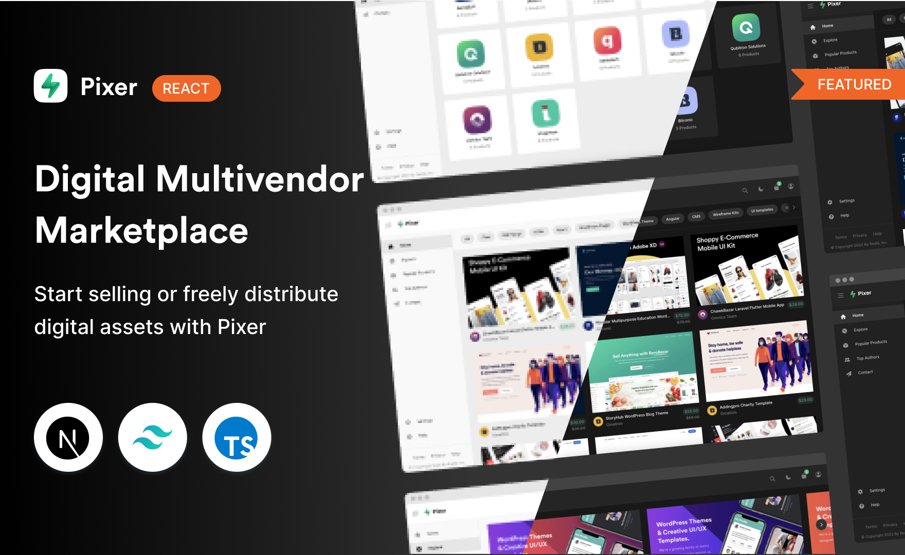 Pixer-React Multivendor Digital Marketplace Template