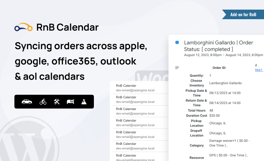 RnBCal - Syncing Orders Across Apple, Google, Yahoo!, Office365, Outlook & AOL Calendars